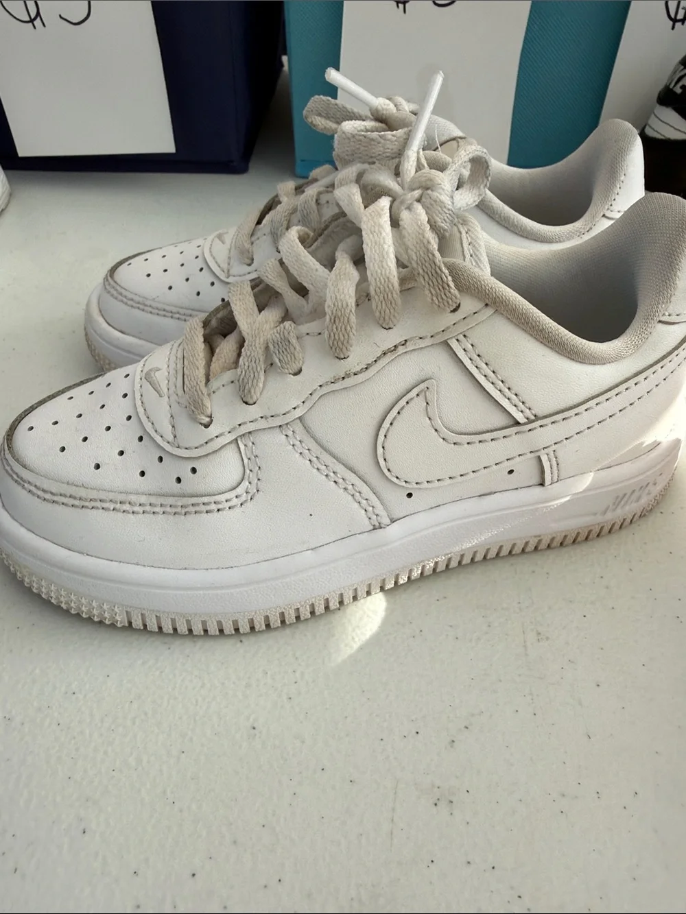 Kids White Low-Top Sneakers with Subtle Stitching